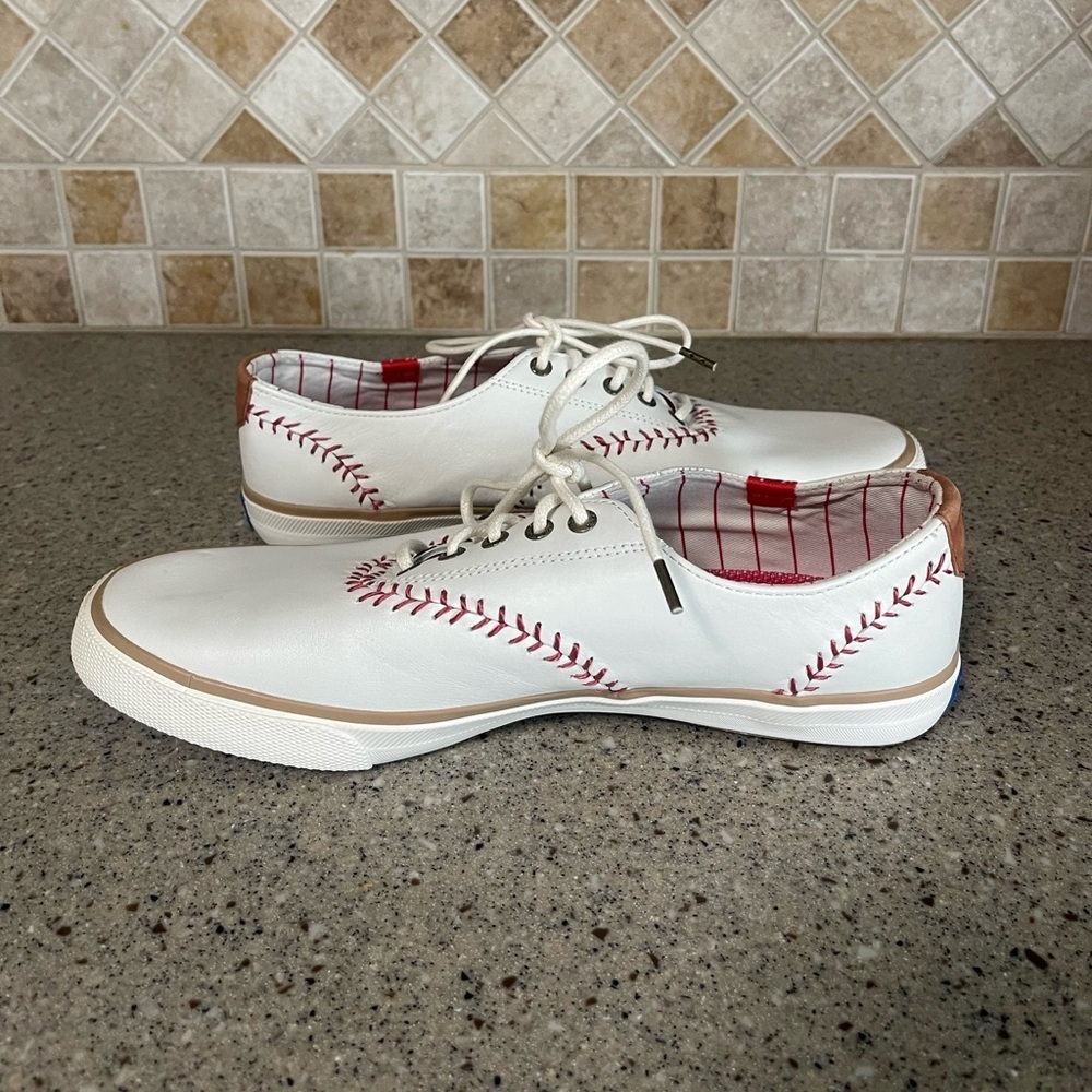 Keds Champion Penant Leather Sneakers Mens Size 8.5 Womens Size 10.5 - Picture 5 of 10